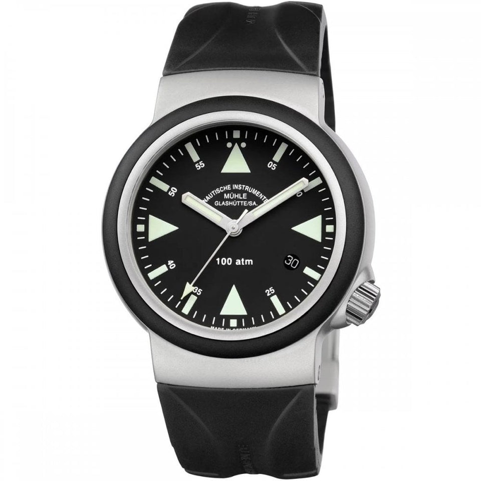 Mühle Glashütte Men's S.A.R. Rescue-Timer Black Rubber Diver's Watch