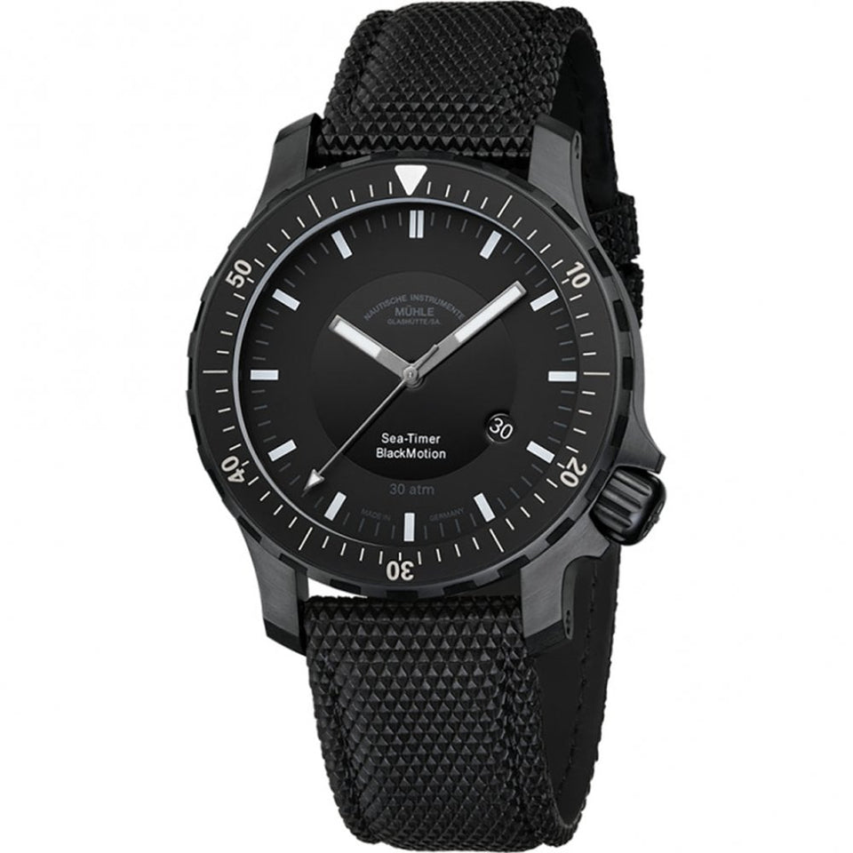 Mühle Glashütte Men's Sea-Timer Blackmotion Textile Strap Diver's Watch