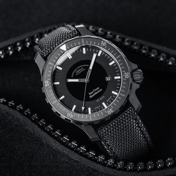 Mühle Glashütte Men's Sea-Timer Blackmotion Textile Strap Diver's Watch
