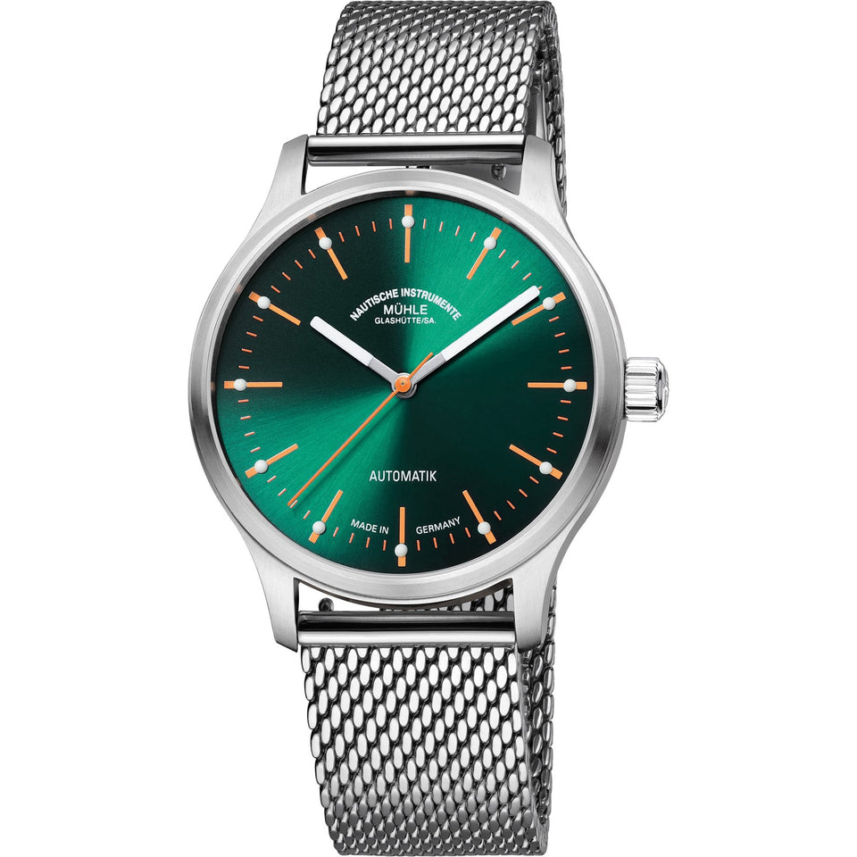 Mühle Glashütte Panova Green 40mm Automatic Milanese Strap Watch
