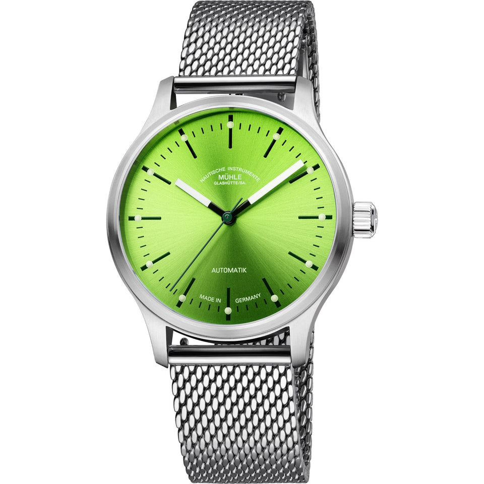 Mühle Glashütte Panova Lime 40mm Milanese Strap Automatic Watch