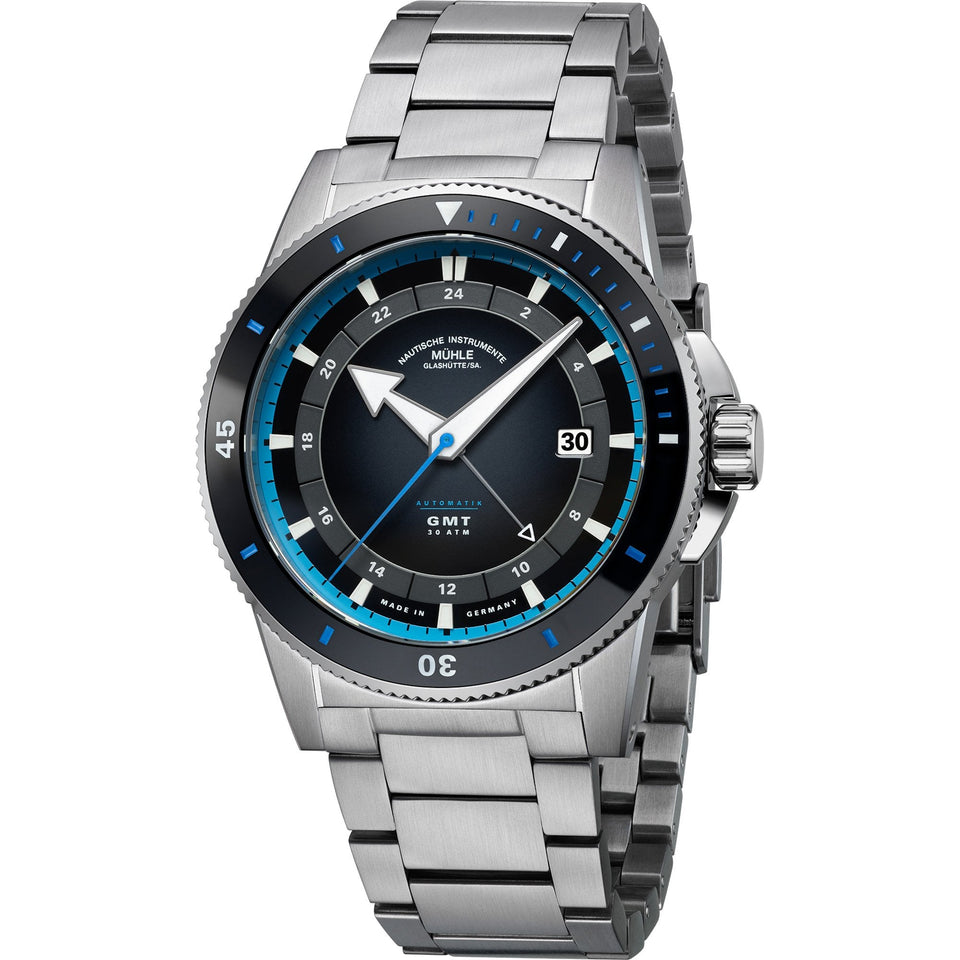 Mühle Glashütte Sportivo Travel GMT 42.5mm Black Dial Automatic Watch