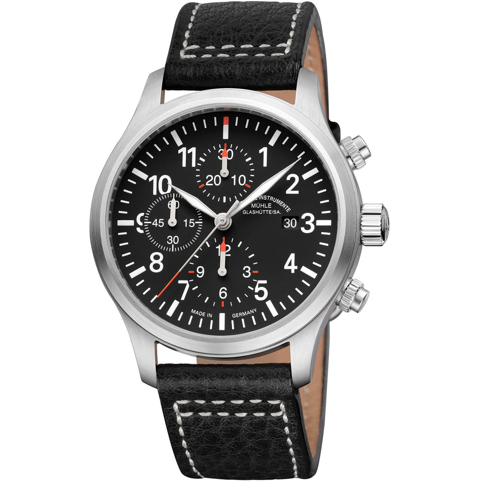Mühle Glashütte Terrasport I Chronograph 44mm Black Automatic Watch