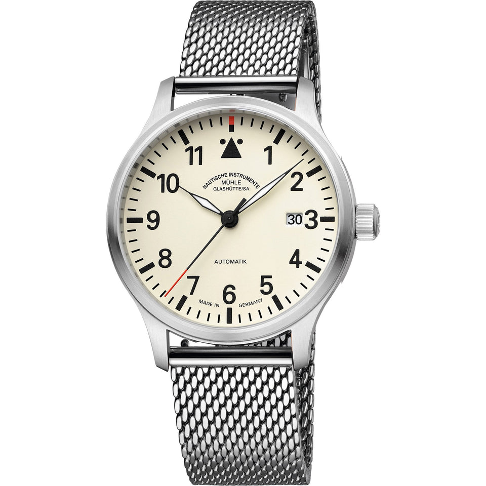 Mühle Glashütte Terrasport II Automatic Cream Dial Milanese Strap 40mm Watch