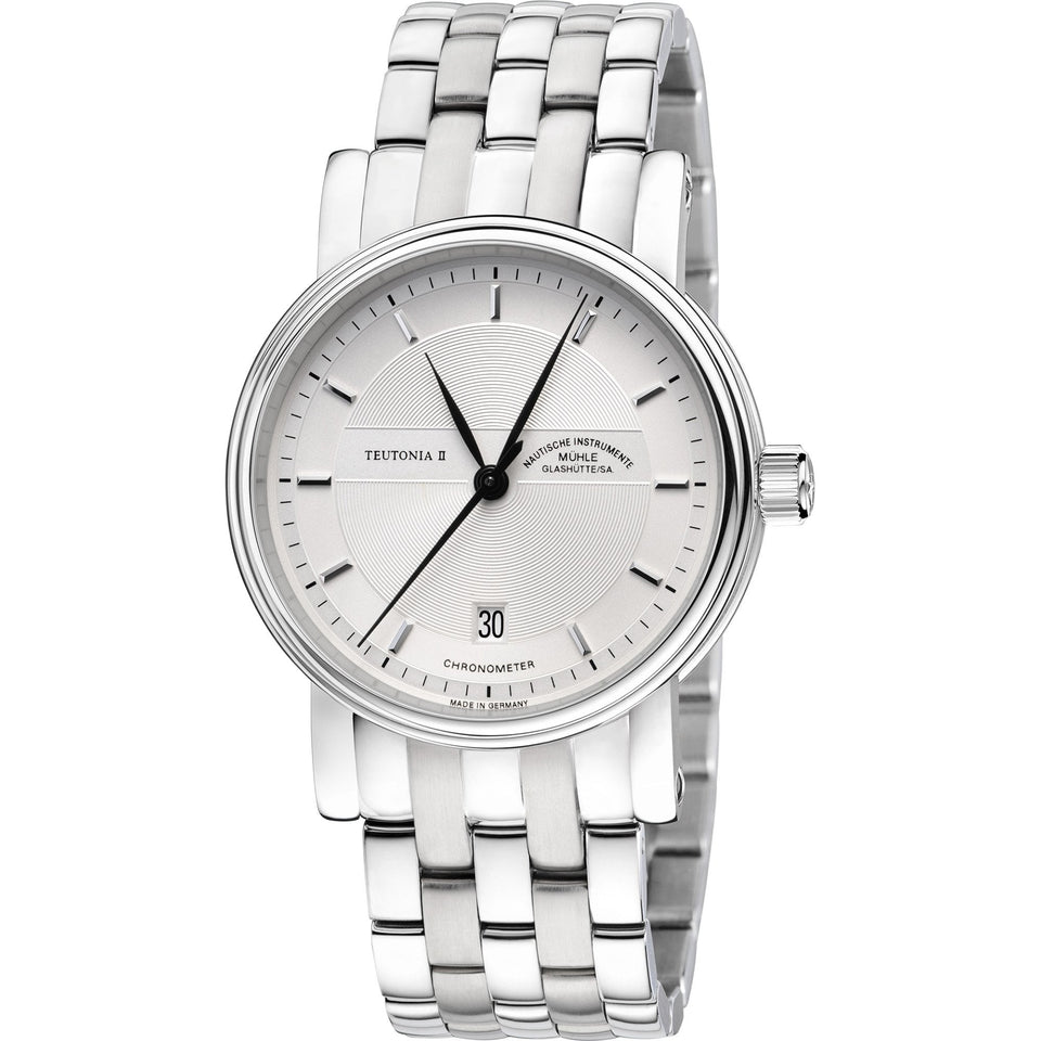 Mühle Glashütte Teutonia II Chronometer 39mm Automatic Silver Dial Watch