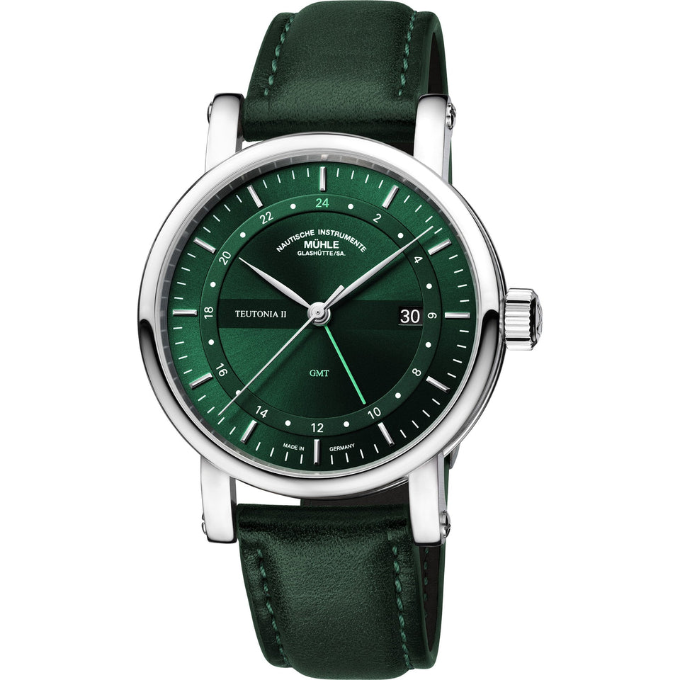 Mühle Glashütte Teutonia II GMT 41mm Automatic Green Watch