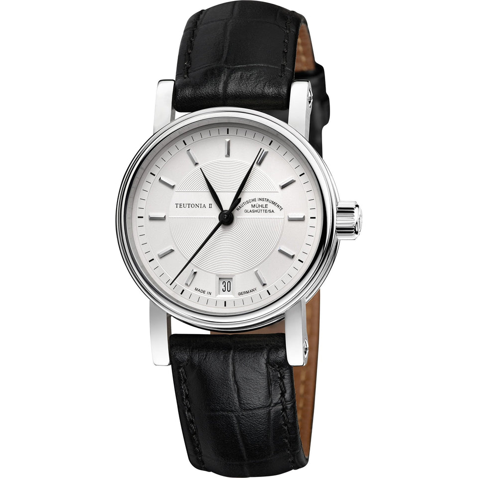 Mühle Glashütte Teutonia II Medium 34mm Automatic Black Leather Watch