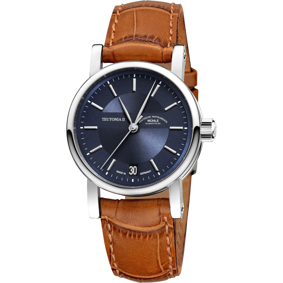 Mühle Glashütte Teutonia II Medium 34mm Blue Dial Automatic Watch