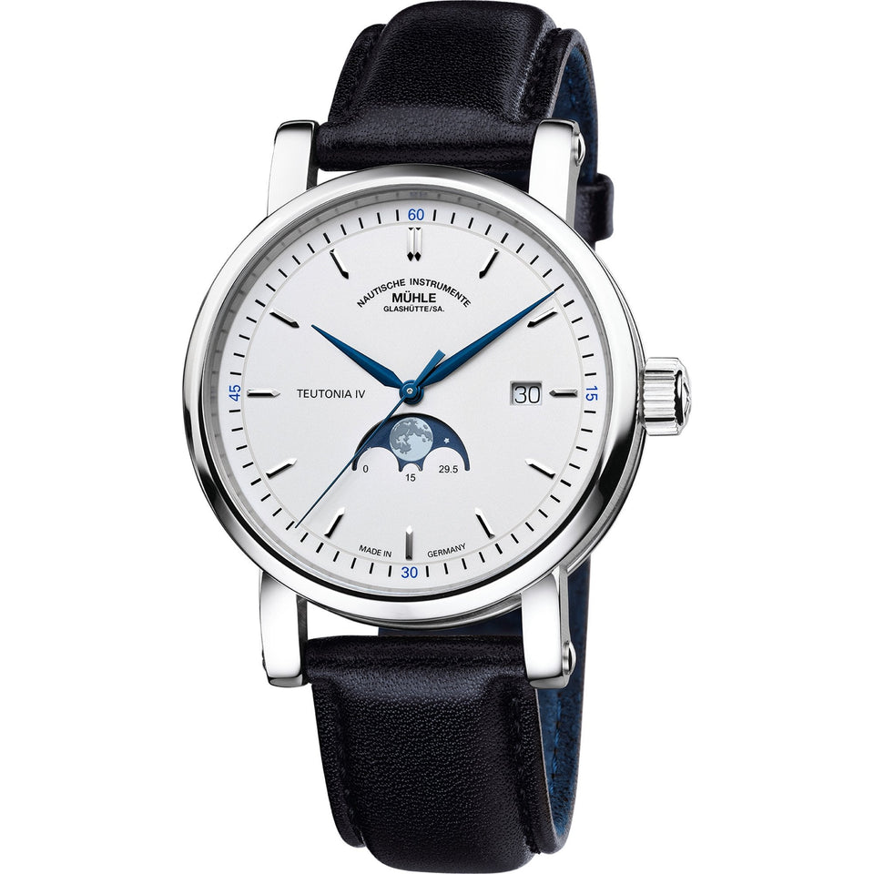 Mühle Glashütte Teutonia IV Moonphase 41mm Black Strap Automatic Watch