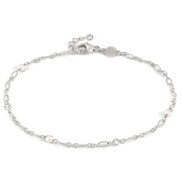 Nomination Anklets Sterling Silver & White Pearls Stones