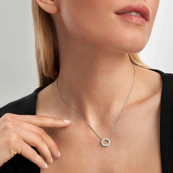 Nomination CARISMATICA Silver Stone Set Open Circle Necklace