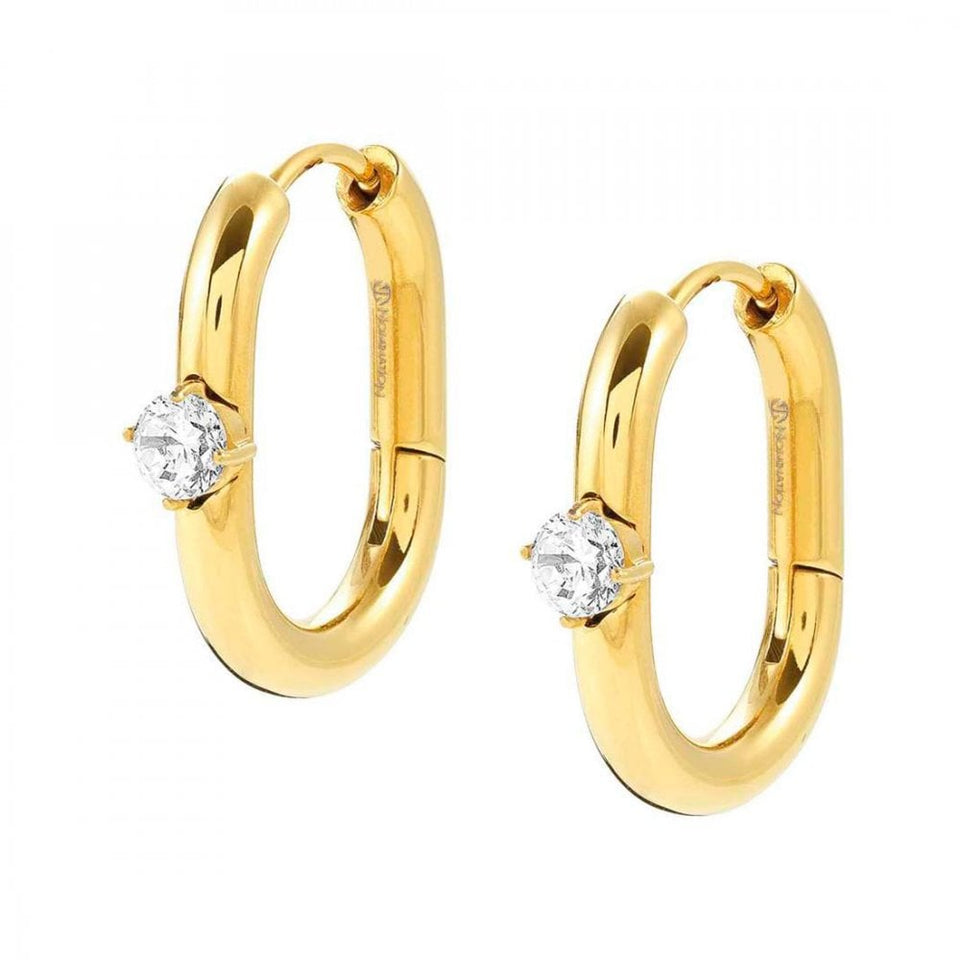 Nomination CHAINS OF STYLE Gold Toned Stone Set Hoop Earrings