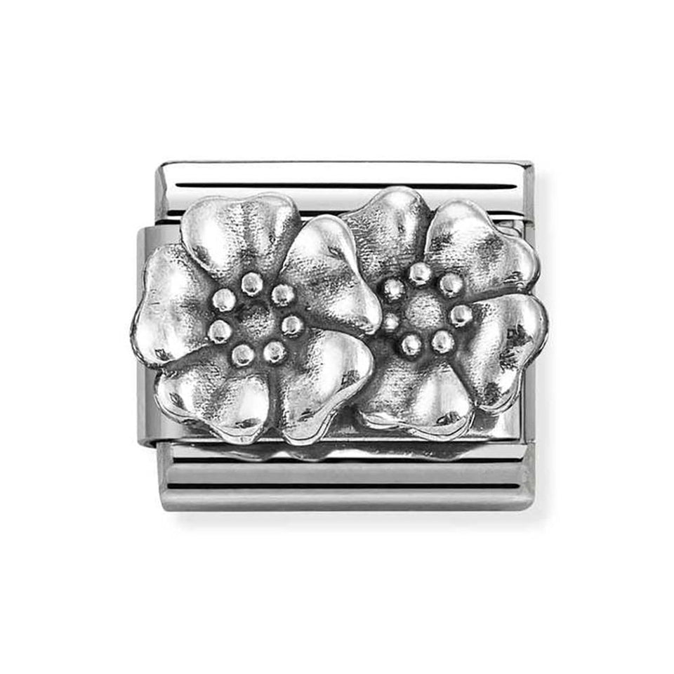 Nomination CLASIC Silvershine Double Flowers Charm