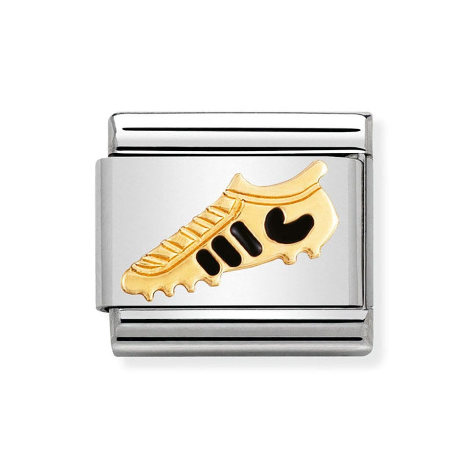 Nomination CLASSIC Gold Black Football Boot Charm
