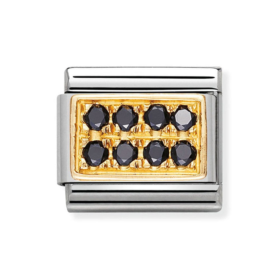 Nomination CLASSIC Gold Black Pave Charm