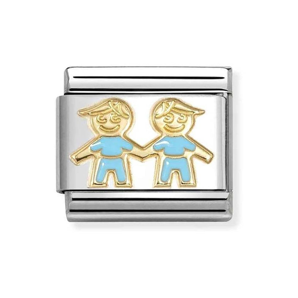 Nomination CLASSIC Gold Blue Brothers Charm