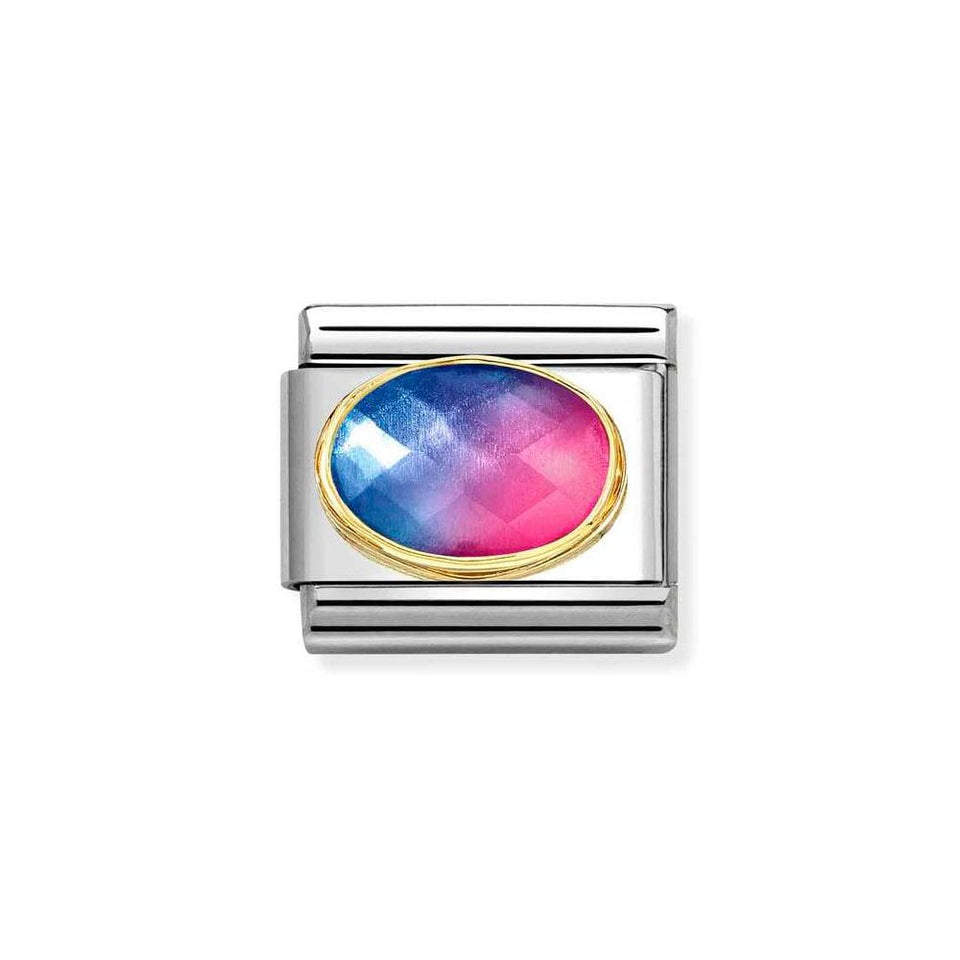 Nomination CLASSIC Gold Blue/Fuchsia Stone Charm