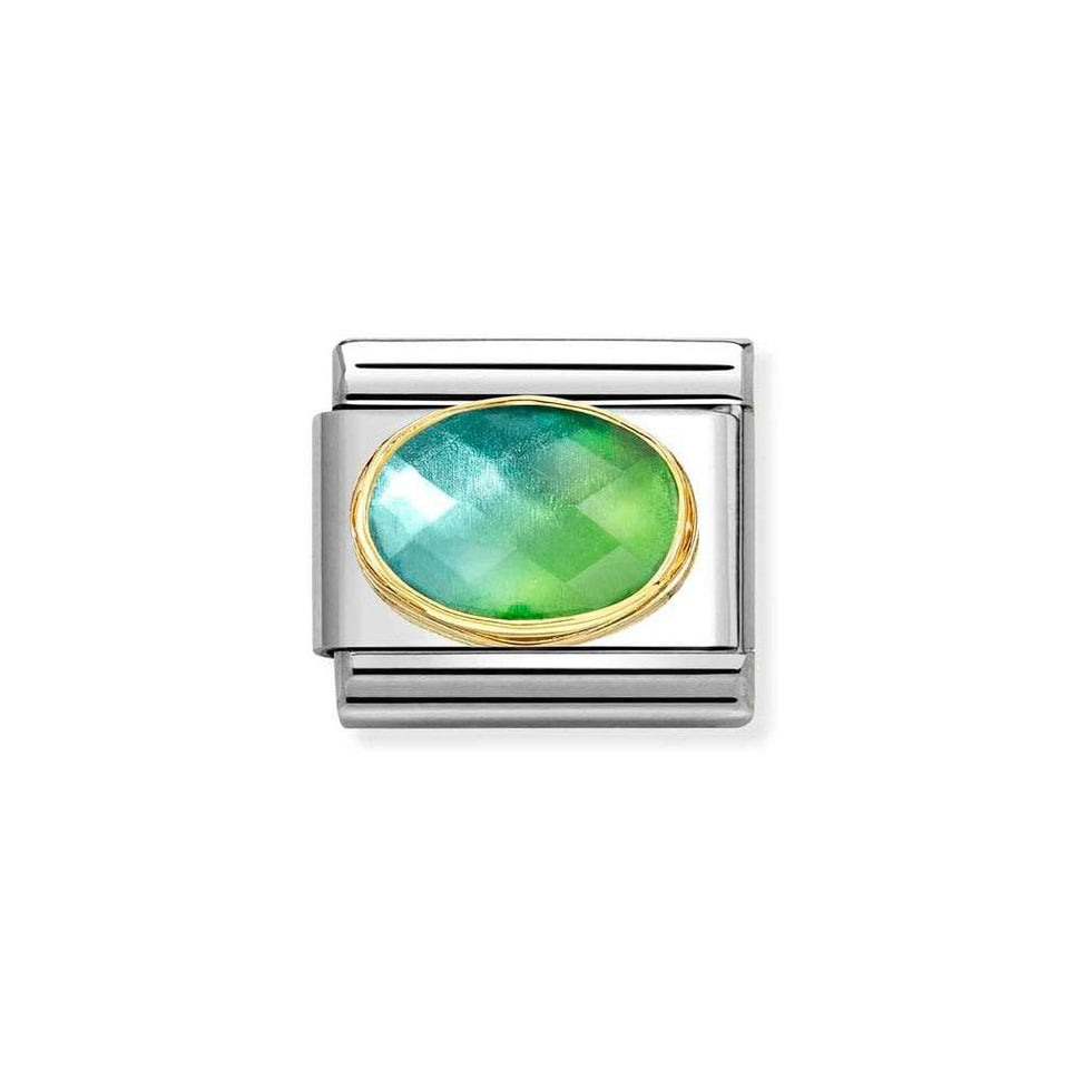 Nomination CLASSIC Gold Blue/Green Stone Charm
