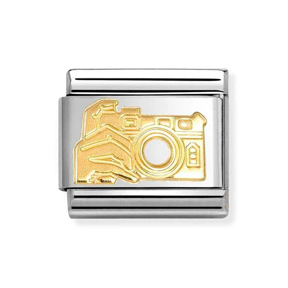 Nomination CLASSIC Gold Camera with Hand Charm