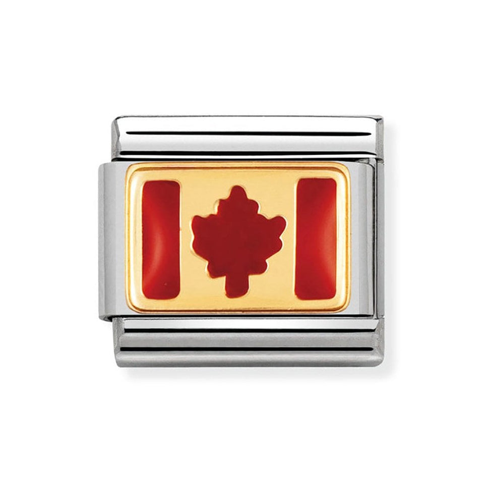 Nomination CLASSIC Gold Canada Flag Charm