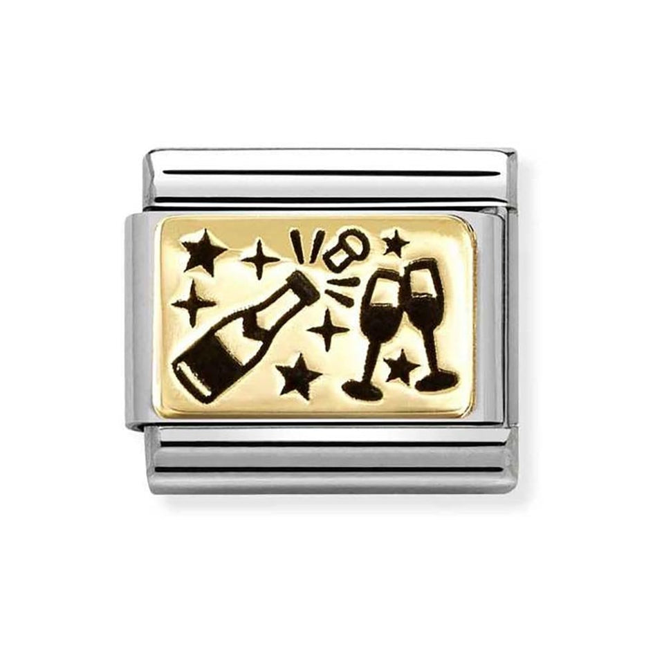 Nomination CLASSIC Gold Champagne Glasses Charm