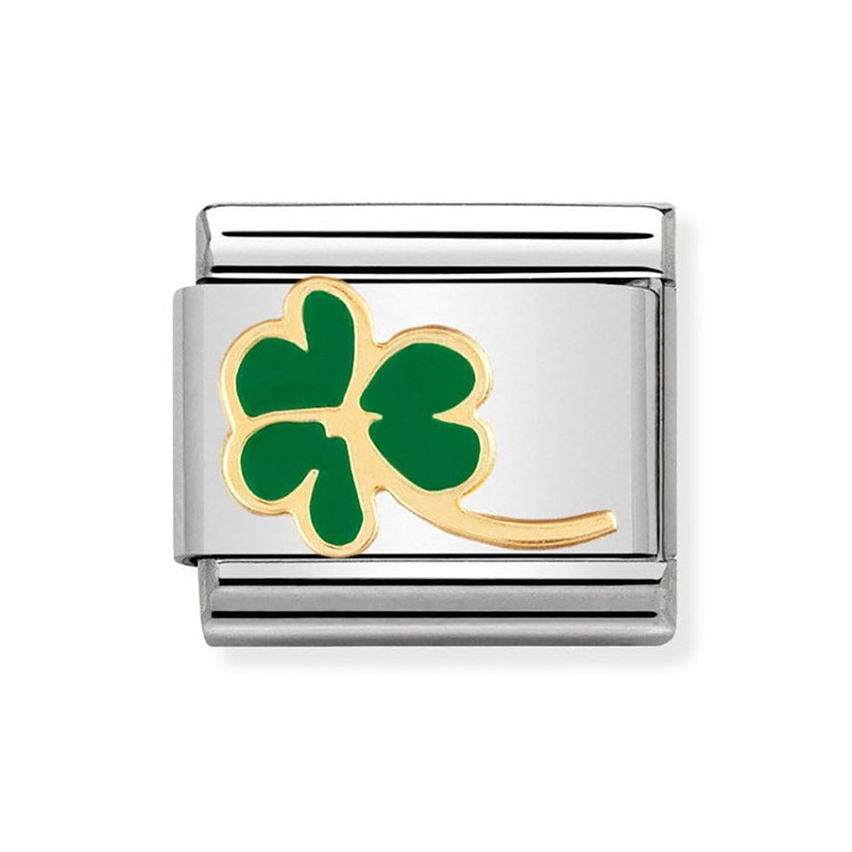 Nomination CLASSIC Gold Clover with Stem Charm