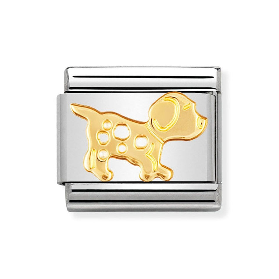Nomination CLASSIC Gold Dalmatian Dog Charm