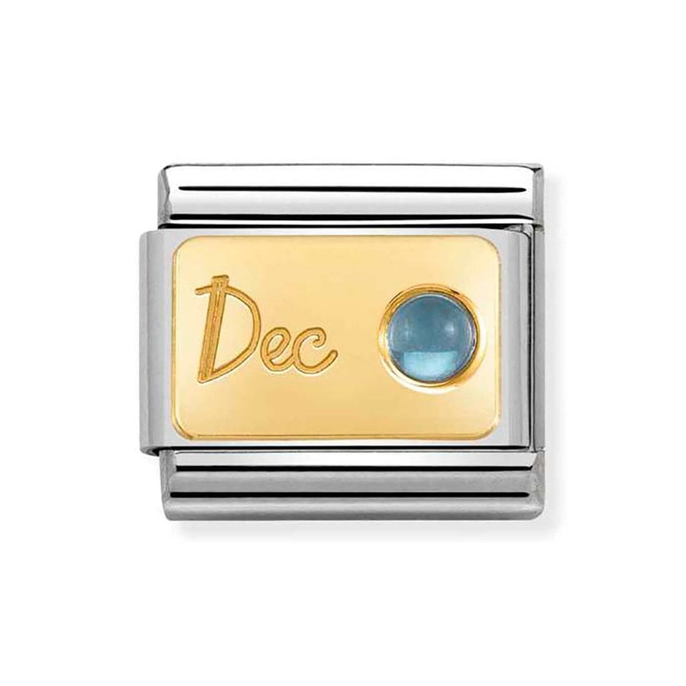 Nomination CLASSIC Gold December Birthstone Charm (Light Blue Topaz)