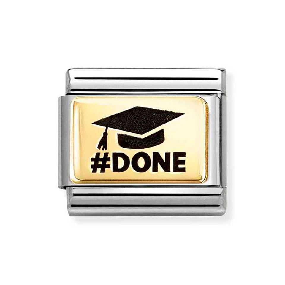 Nomination CLASSIC Gold #DONE Graduation Hat Charm