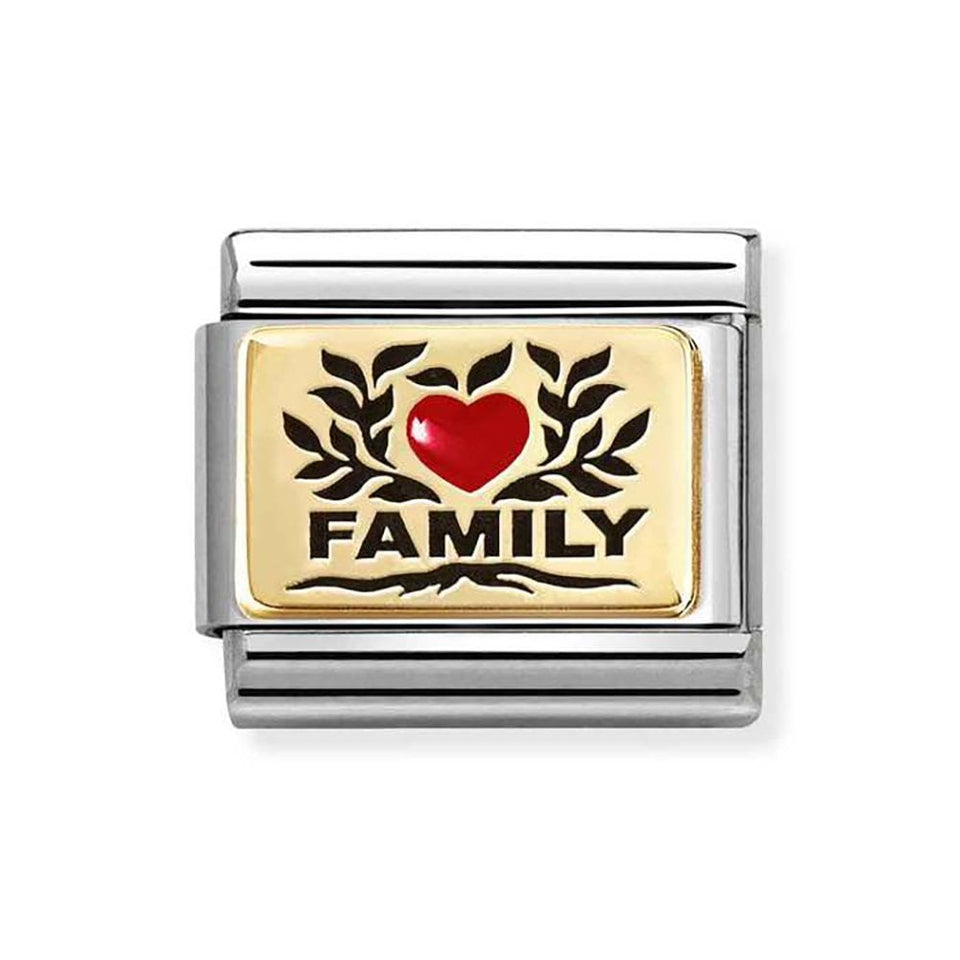 Nomination CLASSIC Gold Family with Red Heart Charm