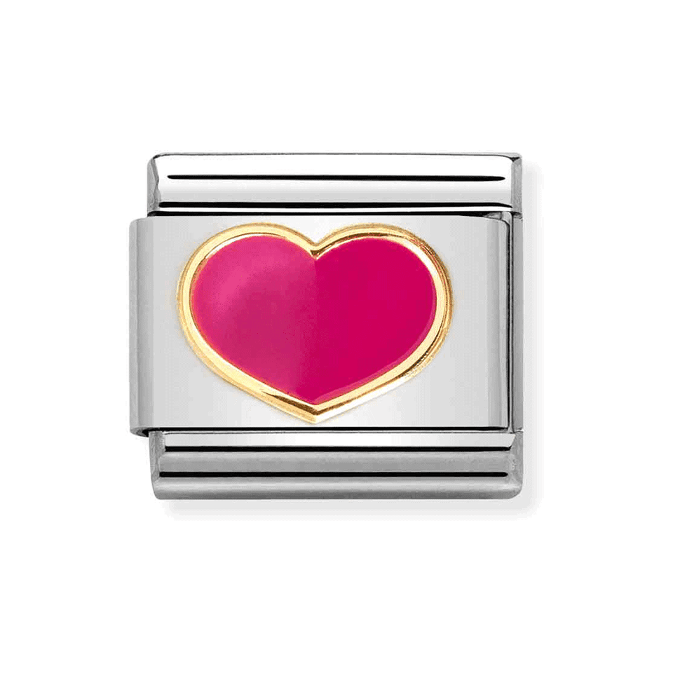 Nomination CLASSIC Gold Fuchsia Heart Charm