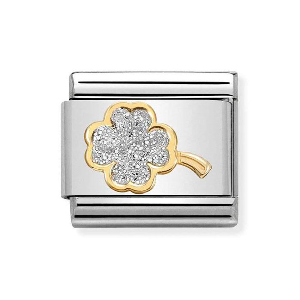Nomination CLASSIC Gold Glitter Clover Charm
