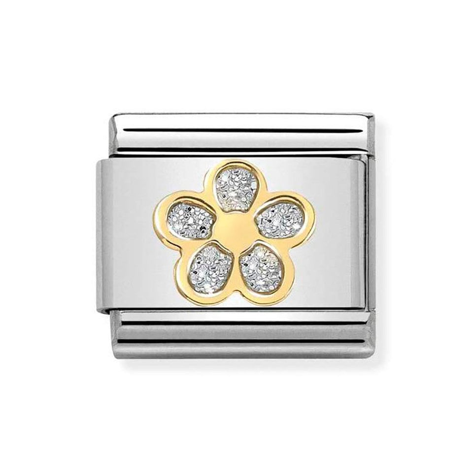 Nomination CLASSIC Gold Glitter Flower Charm