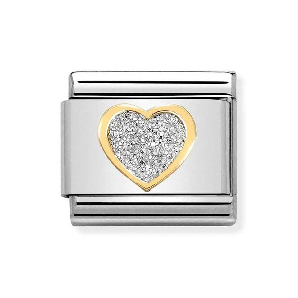 Nomination CLASSIC Gold Glitter Heart Charm