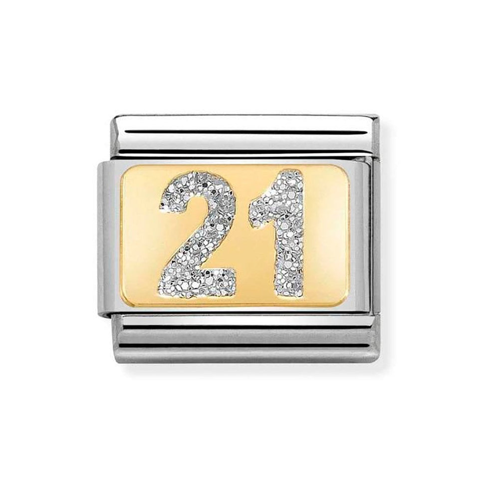 Nomination CLASSIC Gold Glitter Number '21'  Charm