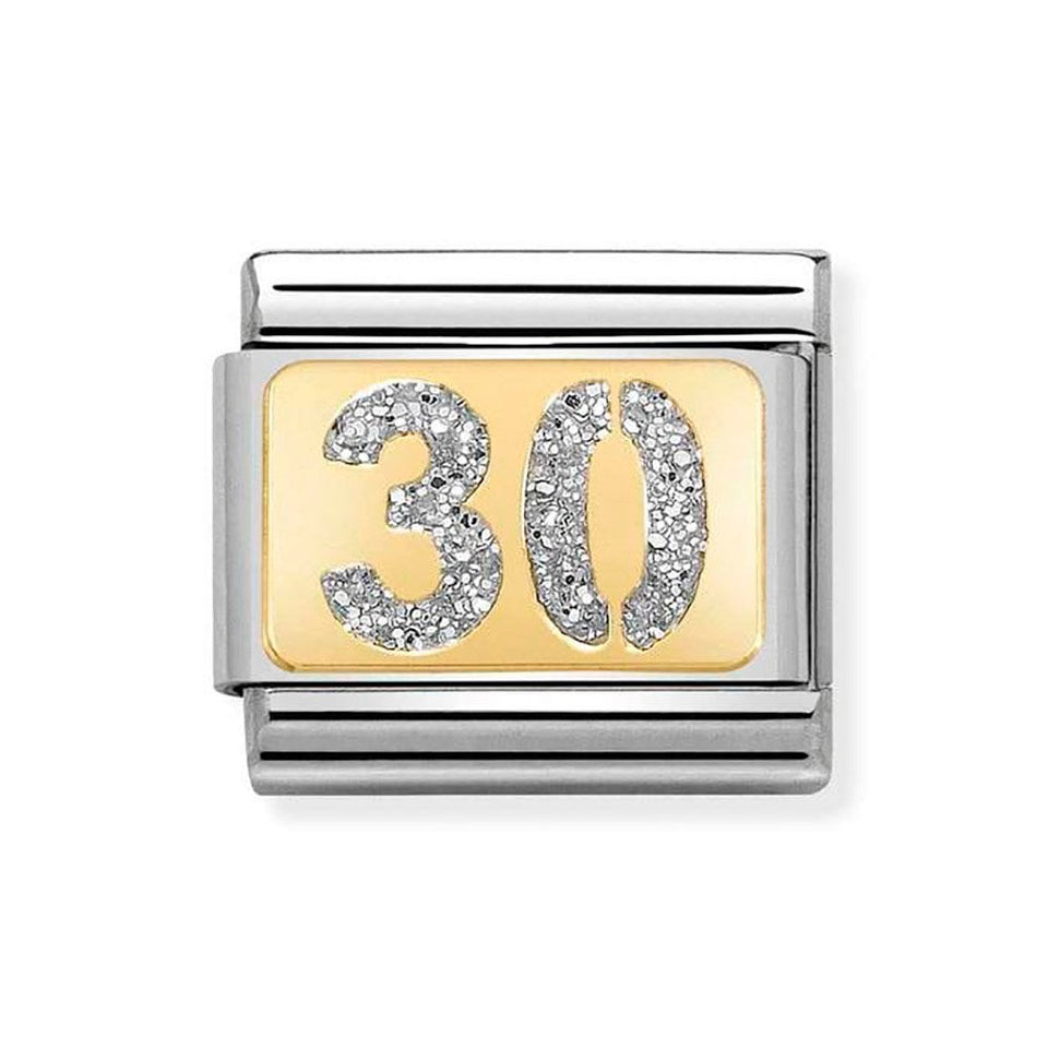 Nomination CLASSIC Gold Glitter Number '30' Charm