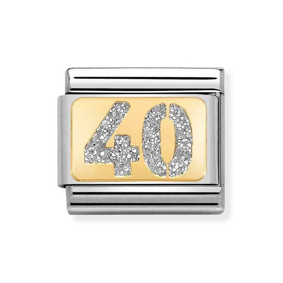 Nomination CLASSIC Gold Glitter Number '40' Charm