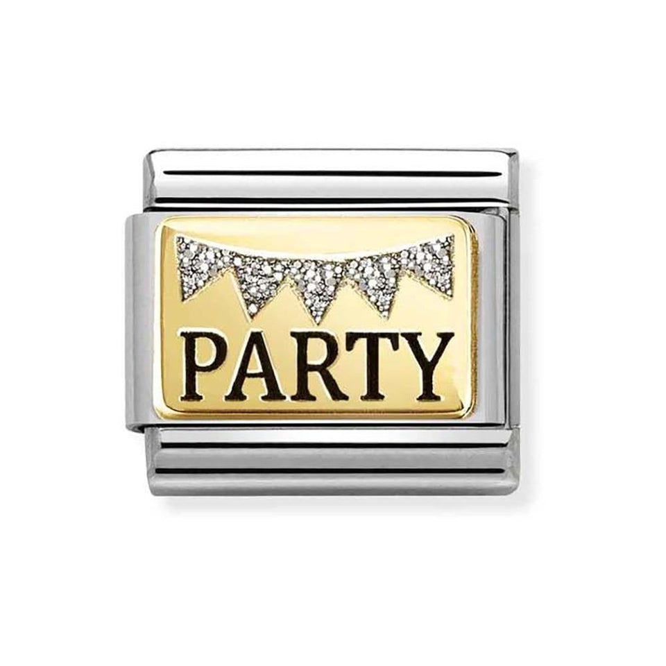 Nomination CLASSIC Gold Glitter Party Charm
