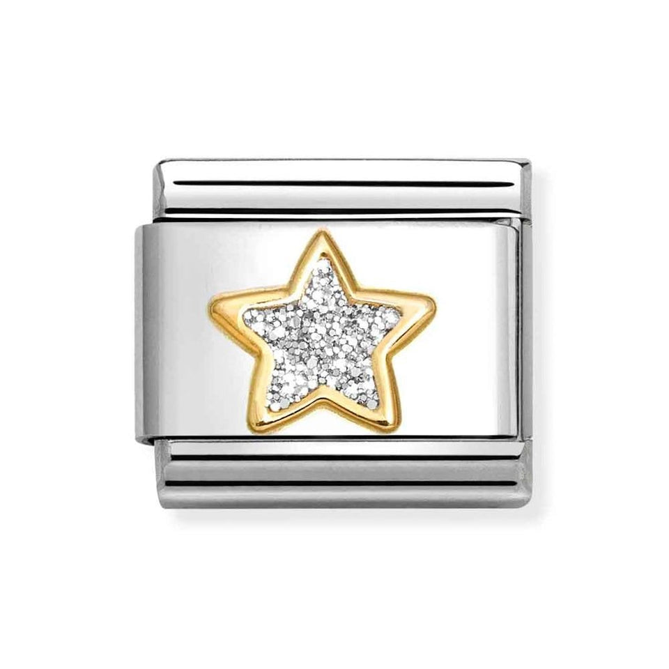 Nomination CLASSIC Gold Glitter Silver Star Charm