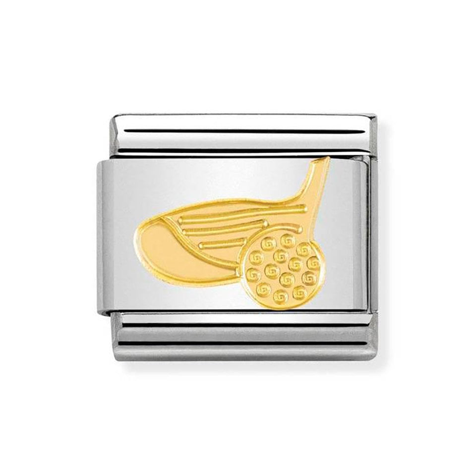 Nomination CLASSIC Gold Golf Ball & Club Charm