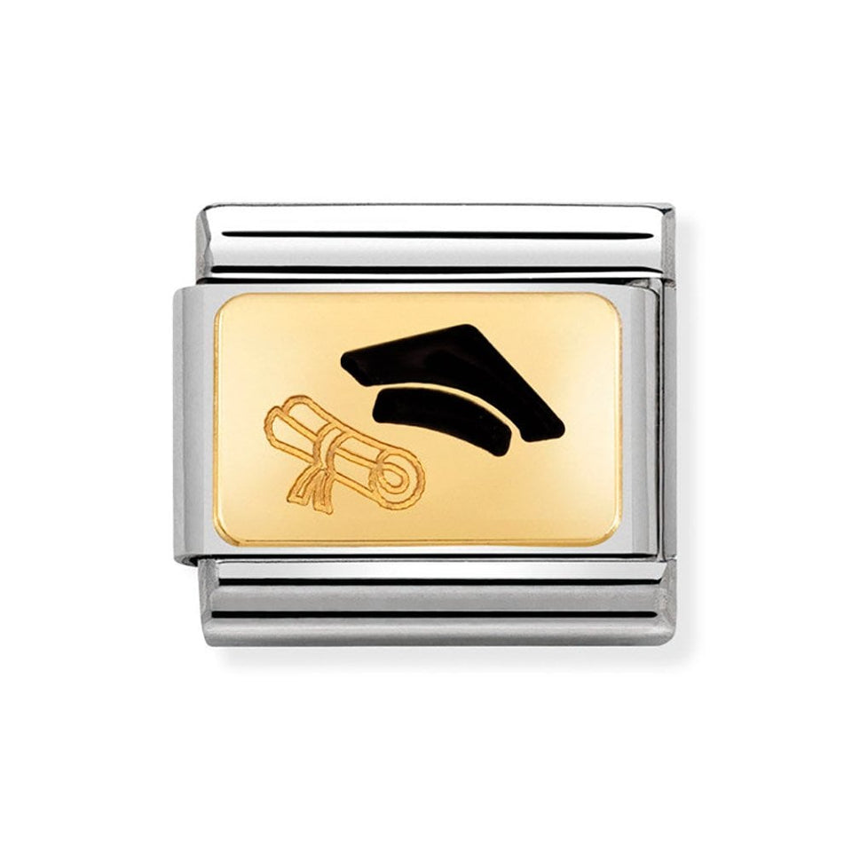 Nomination CLASSIC Gold Graduation Cap Charm