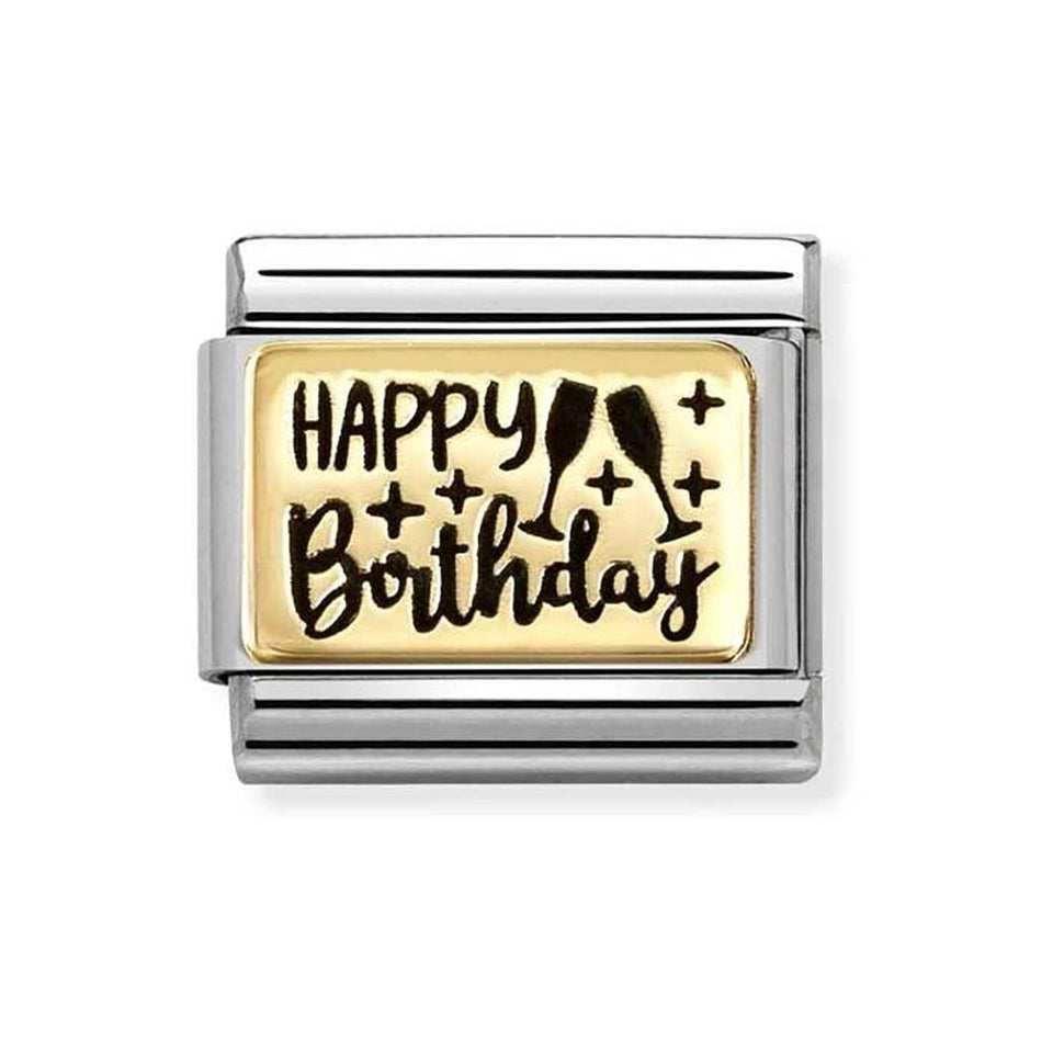 Nomination CLASSIC Gold Happy Birthday Charm
