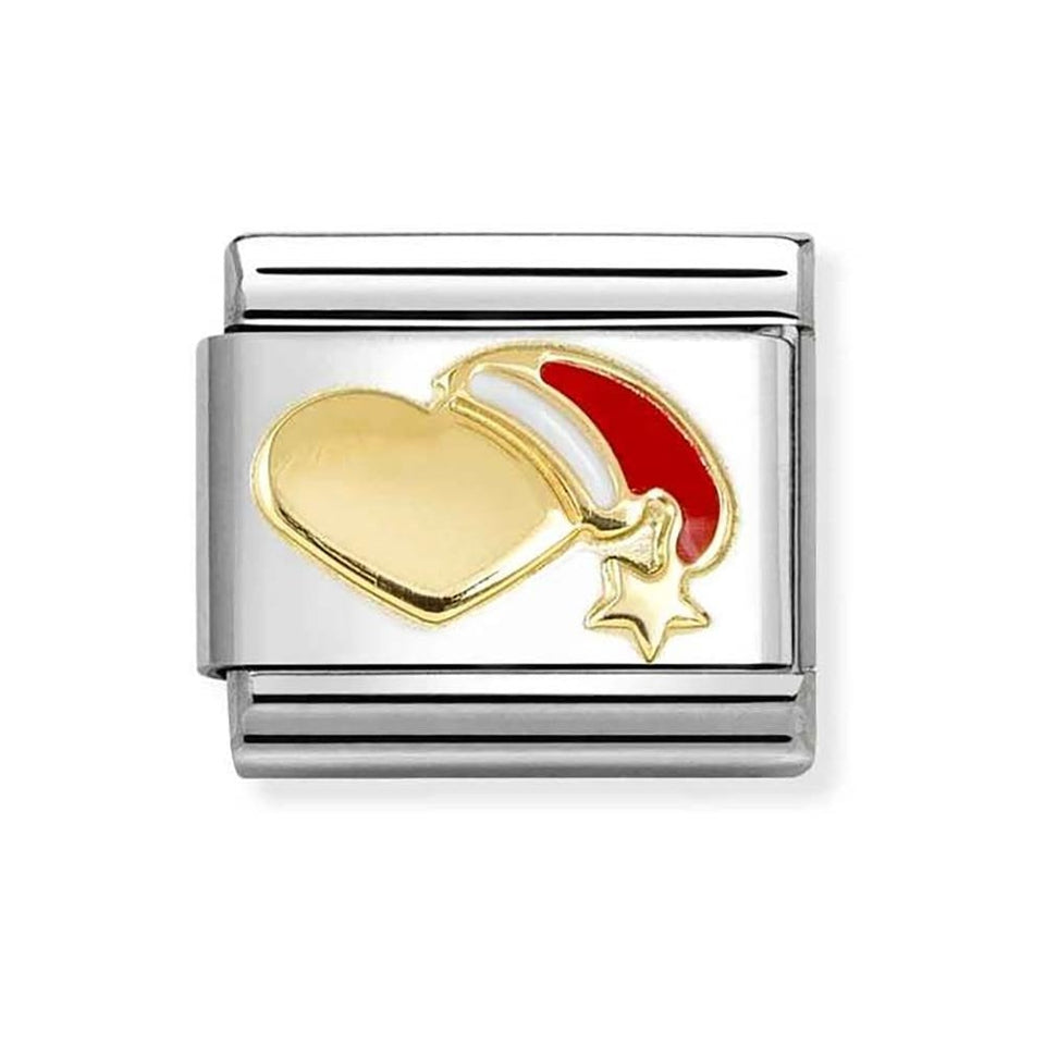 Nomination CLASSIC Gold Heart with Santa Hat Charm