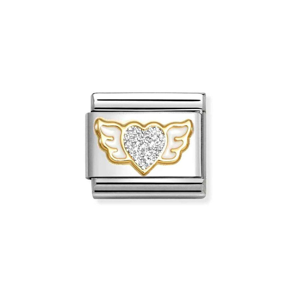 Nomination CLASSIC Gold Heart with Silver Wings Charm