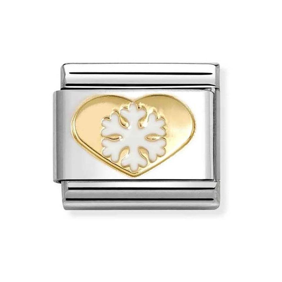 Nomination CLASSIC Gold Heart with Snowflake Charm