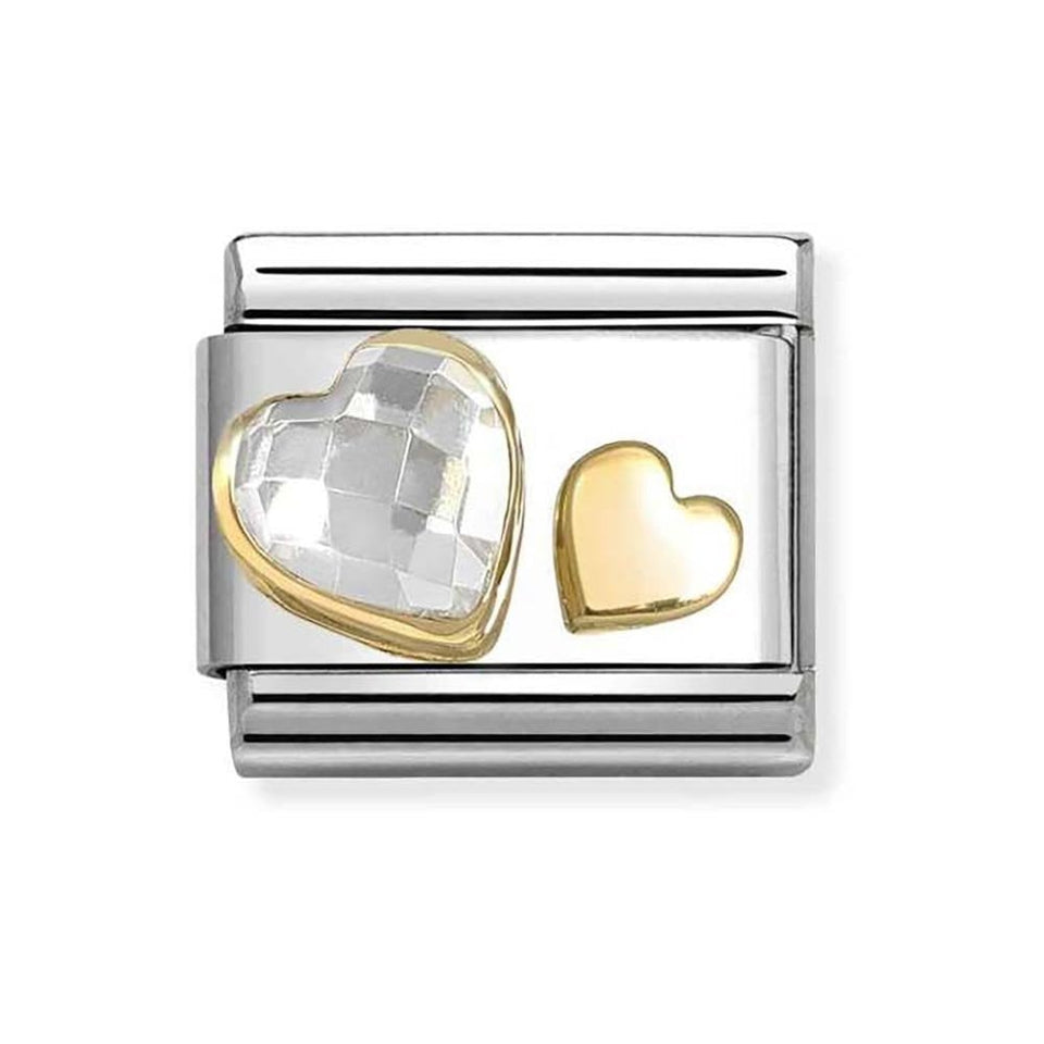 Nomination CLASSIC Gold Hearts with Stone Charm