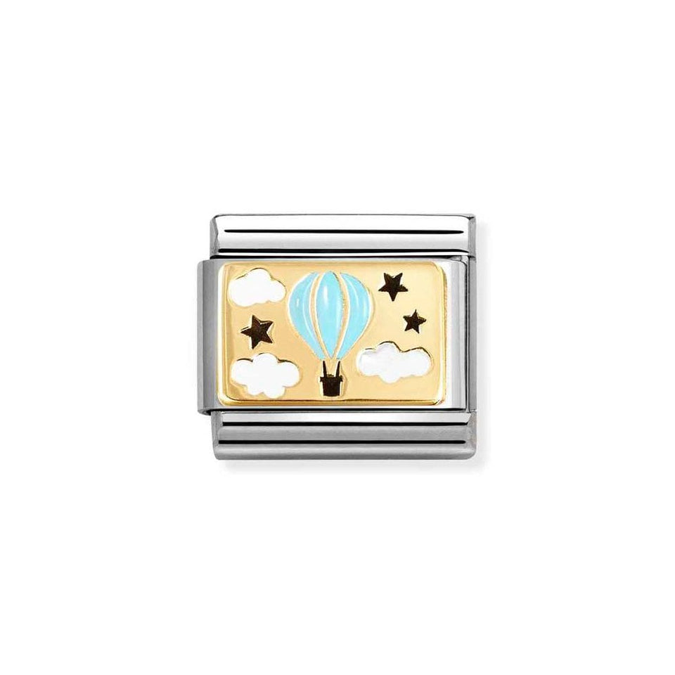 Nomination CLASSIC Gold Hot Air Balloon Blue Charm