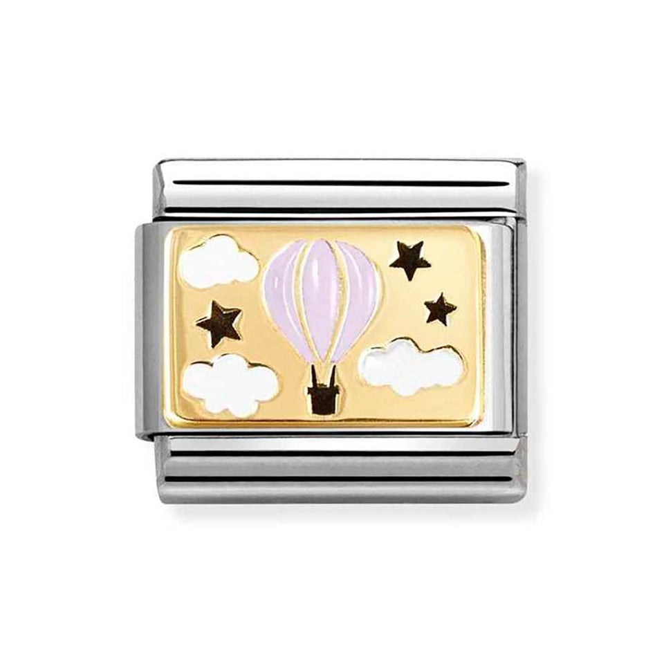 Nomination CLASSIC Gold Hot Air Balloon Pink Charm