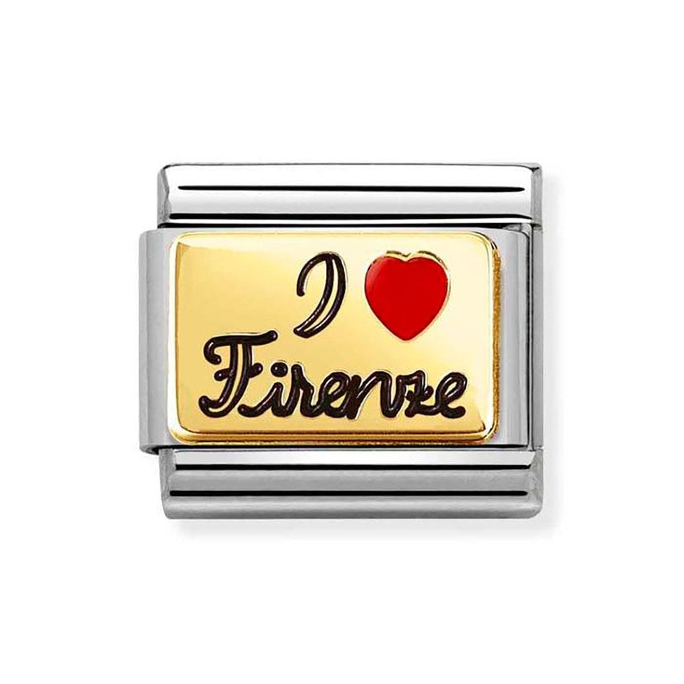 Nomination CLASSIC Gold 'I love Firenze' Charm