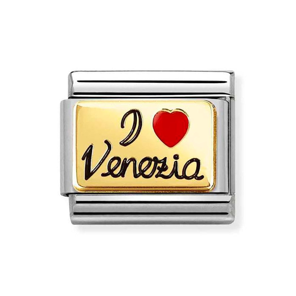 Nomination CLASSIC Gold 'I Love Venice' Charm